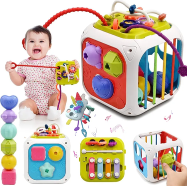 7in1 Montessori Shape Sorting Cube Toy